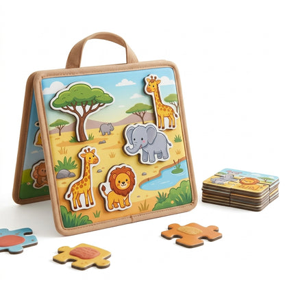 PeamdXe™ Magnetic Travel Toys for Toddlers 1-3 | Touch and Feel Sensory Puzzle Board | Kids Road Trip & Airplane Essentials | Educational Animal Magnet Activity Set, Montessori Screen-Free Gift for Boys Girls 2 3 4 Years Old